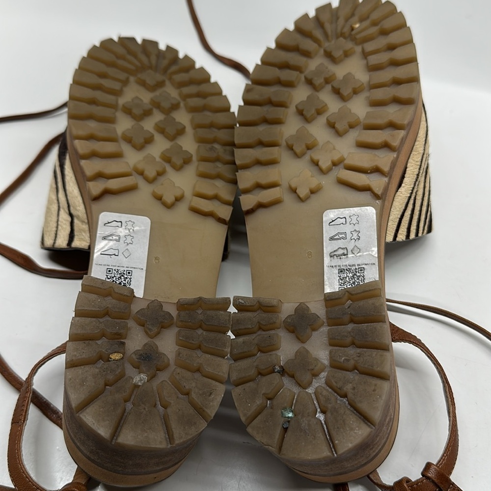 ASOS Cream and Brown Sandals with Chunky Platform - Picture 8 of 10